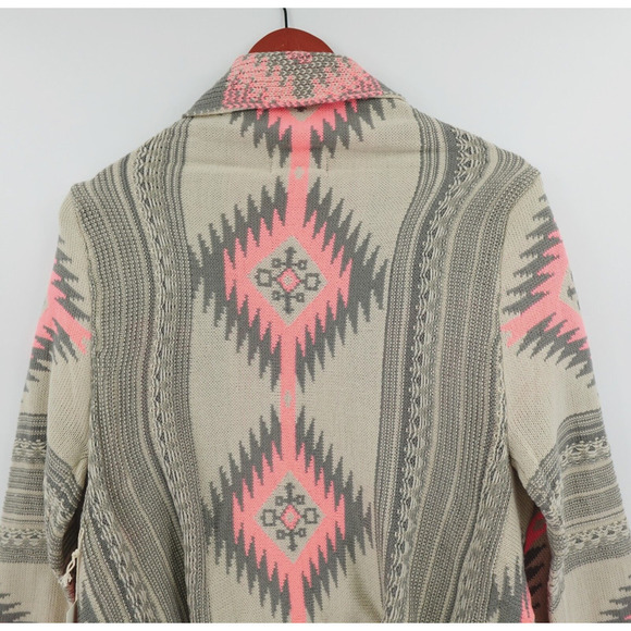 Dreamers Tribal Cardigan Womens S-M Pink Open Front Southwestern - Picture 8 of 16